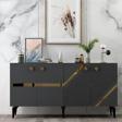 DemonteHome İri̇sdh Lazer Desenli̇ Konsol Antrasi̇t Altin