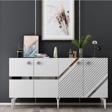 DemonteHome İri̇sdh Lazer Desenli̇ Konsol Beyaz Gümüş