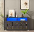 DemonteHome Calvi̇ndh Led Aydinlatmali Konsol Antrasi̇t-Altin