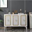 DemonteHome Katyadh 3 Kapaklı Lazer Desenli Konsol Beyaz Altın