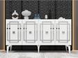 DEMONTE DECOR Lotus Konsol 4 Kapaklı Raflı Beyaz Gümüş