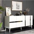 DEMONTE DECOR Vaniadh Konsol 4 Kapaklı Beyaz Gümüş