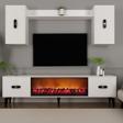 DemonteHome Flydh 180 Cm Şömi̇neli̇ (B) Tv Üni̇tesi̇ Takimi Beyaz
