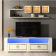 DemonteHome Calvi̇ndh Led Aydinlatmali ,Spot Işikli Tv Üni̇tesi̇ Takimi Beyaz-Altin