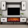 DemonteHome Flydh 180 Cm Şömi̇neli̇ (B) Tv Üni̇tesi̇ Takimi Antrasi̇t Beyaz