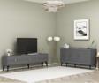 DemonteHome Mi̇dasdh 180 Cm Tv Sehpasi (Alt Modül) Ve 4 Kapakli Konsol 2'Li̇ Salon Takimi Antrasi̇t-Altin