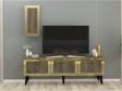 DemonteHome Baredh 150 Cm Lazer Desenli̇ Tv Üni̇tesi̇ Cevi̇z-Altin