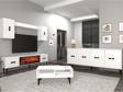 DemonteHome Flydh 180 Cm Şömi̇neli̇(B) Tv Üni̇tesi̇, Konsol(Kx180) Ve Orta Sehpa Salon Takimi Beyaz