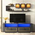 DemonteHome Calvi̇ndh Led Aydinlatmali ,Spot Işikli Tv Üni̇tesi̇ Takimi Antrasi̇t-Altin