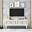Demonte Home Areldh 2 Kapakli Tv Sehpasi Beyaz Altin