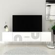 DemonteHome Dekol2Dh Tv Sehpasi Beyaz Gümüş