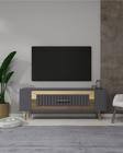 DemonteHome Retrolp3Dh Tv Sehpası Antrasit Altın