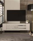 DemonteHome Retrolp2Dh Tv Sehpasi Beyaz Gümüş