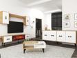 DemonteHome Flydh 180 Cm Şömi̇neli̇(B) Tv Üni̇tesi̇, Konsol(Kx180) Ve Orta Sehpa Salon Takimi Safi̇rmeşe Beyaz