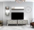 DemonteHome Rosedh Tv Üni̇tesi̇ Takimi Beyaz-(Cevi̇z Desen)