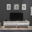 DemonteHome Ponnydh Tv Sehpası Beyaz Gümüş