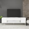 DemonteHome Dekolp4Dh Tv Sehpasi Beyaz Gümüş