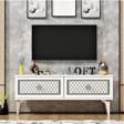 Demonte Home Areldh 2 Kapakli Tv Sehpasi Beyaz Gümüş