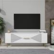 DemonteHome Retrol1Dh Tv Sehpasi Beyaz Altin