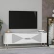 DemonteHome Retrol1Dh Tv Sehpası Beyaz Gümüş