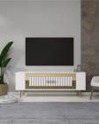 DemonteHome Retrolp3Dh Tv Sehpasi Beyaz Altin