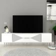 DemonteHome Dekol1Dh Tv Sehpasi Beyaz Gümüş