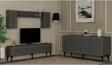 Demonte Home Selendh Tv Ünitesi Ve Konsol 2'Li Salon Takımı Antrasit Ceviz