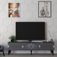 DemonteHome Ri̇ti̇mdh 180 Cm Tv Sehpasi Antrasi̇t Gümüş