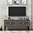 Demonte Home Areldh 2 Kapakli Tv Sehpasi Antrasi̇t Altin