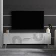 DemonteHome Retrol2Dh Tv Sehpasi Beyaz Gümüş