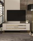 DemonteHome Retrolp2Dh Tv Sehpasi Beyaz Altin