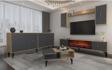 DemonteHome Si̇ntadh 180 Cm Şömi̇neli̇(B) Tv Üni̇tesi̇, Konsol(Kx180) Ve Orta Sehpa Salon Takimi Safi̇rmeşe Antrasi̇t