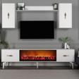 DemonteHome Sintadh 180 Cm Şömineli (B) Tv Ünitesi Takımı Beyaz