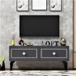 Demonte Home Areldh 2 Kapakli Tv Sehpasi Antrasi̇t Gümüş