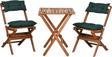Bysay Ahşap Katlanır Minderli 3 Lü Bistro Set Mutfak Balkon Bahçe Masa Sandalye Seti (Ceviz-Yeşil)