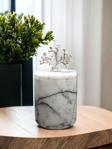 Urestone Mermer 9X 10 Mercan Detaylı Pamukluk-Mermer Kapaklı Kutu-Mermer Kapaklı Pamukluk