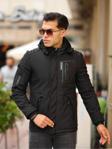 Mero Life Outdoor Kapüşonlu Su Ve Rüzgar Geçirmez Kapitone Içi Kürklü Elyaf Dolgulu Şişme Siyah Softshell Mont
