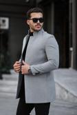 Mero Life Erkek Yeni Sezon Açık Gri Kaşe Kaban