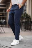 Mero Life Erkek Lacivert Italyan Kesim Slim Fit Kaliteli Esnek Likralı Bilek Boy Kumaş Pantolon