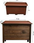 2mm Ahşap Diktörgen Ceviz Rengi Saksı 38 Lt 79 X 38 Cm Y:48 Cm Kahverengi