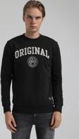 New World Polo Bisiklet Yaka Siyah Slim Fit Sweatshirt 22FWM60132