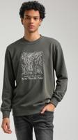 Bisiklet Yaka Haki Slim Fit Sweatshirt 23FWM60153