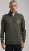 Dik Yaka Haki Slim Fit Sweatshirt 24FWM60198