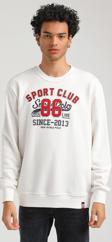 Bisiklet Yaka Ekru Slim Fit Sweatshirt 23FWM60159
