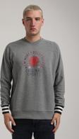 Bisiklet Yaka Gri Melanj Slim Fit Sweatshirt 24FWM60187