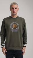 Bisiklet Yaka Haki Slim Fit Sweatshirt 24FWM60187