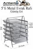 Metal Evrak Rafı 5 li 1 Paket Masa Üstü A4 Dosya Düzenleyici Kağıt Tepsisi Metal Fileli Beş Katlı Hareketli Perfore
