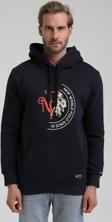 New World Polo Kapüşonlu Lacivert Slim Fit Hoodie 22FWM64030