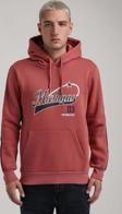 Kapüşonlu Kestane Slim Fit Full-Zip Sweatshirt 24FWM64079
