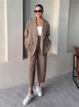 Laluvia Haki Holly Cepli Blazer Ceket Pantolon Takım - 8440